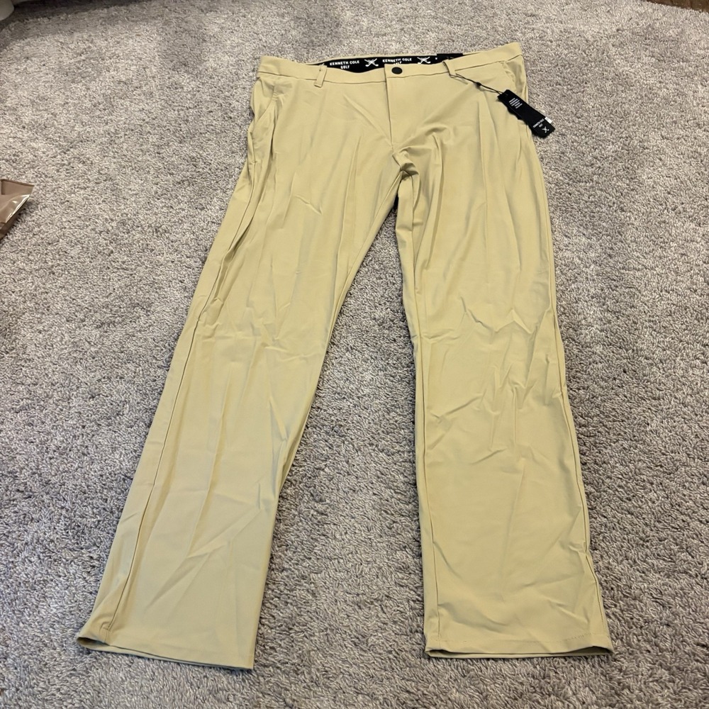 Kenneth Cole Golf Pants Mens 40x32 Khaki Stretch Moisture Wicking NEW MSRP $79